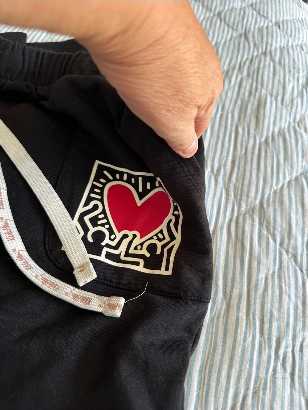 Keith Haring Black Jogger Pantsuit with Red Heart Graphic - Picture 10 of 10